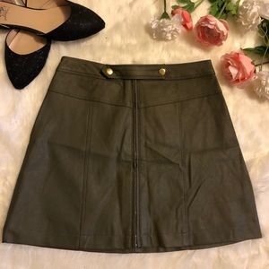Abercrombie & Fitch Olive Green Leather Skirt NWOT